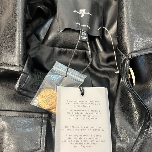 7 For All Mankind faux leather jacket size small - Picture 2 of 3
